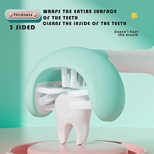 3-Странен четка за зъби LEYUYO, Детска Образователна четка за зъби с тройно ъгъл на наклона за грижа за устната кухина на децата, Тристранен детски четки за зъби, Детска