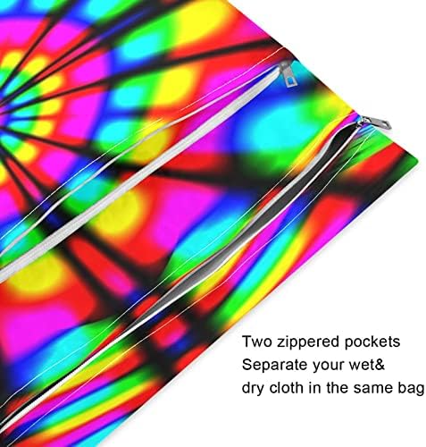 ERKIES Fractal Pattern Illusion Мокри и Сухи 2 бр. Чанти за многократна употреба Водоустойчив Многофункционален Органайзер