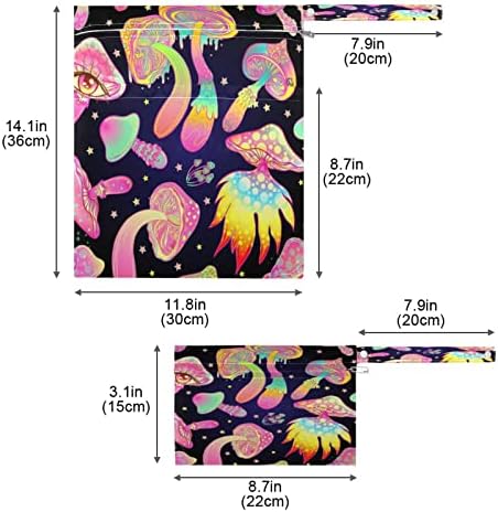 ERKIES Магически Гъби Кошмарен Халюцинация Хипи Цветни Мокри и сухи чанта в стил Бохо Хипи 2 бр. за многократна употреба