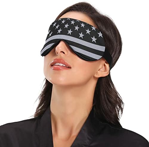 Унисекс Маска за сън, За очите е Тънка-Синя линия-Флаг-Американската Маска За Нощен Сън Удобна Маска за сън, за очите