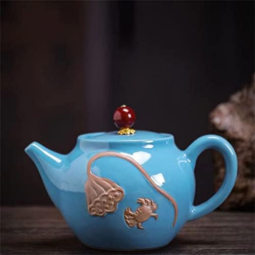 UXZDX Керамичен чайник с Агатом, чайникът за чай, Определени чаени чаши Puer, Кана с нагревател, китайска чаша (Цвят: