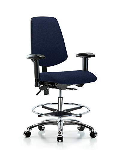 LabTech Seating LT42180 Стол-пейка средни размери, Плат, Със Средна облегалка, Хромированное Основа / Подлакътници /