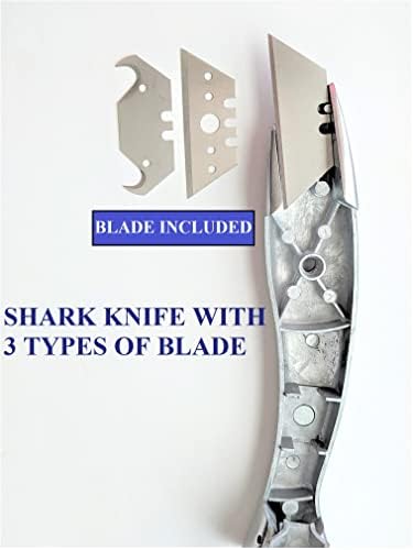 2 ЕЛЕМЕНТА Zimpty Тежкотоварни Нож с Акула Винил Нож Универсален Нож Покривни Нож Delphin Dolphin Килим Нож - Кутия Нож