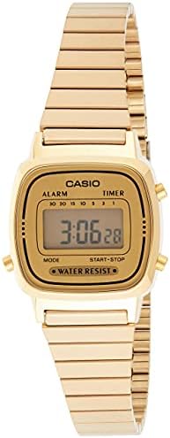 Дамски кварцов часовник Casio LA670WGA-9 от неръждаема Стомана Златист цвят, с дигитален циферблат