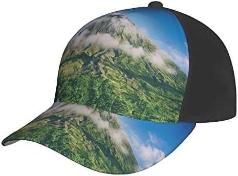 Бейзболна шапка с принтом Volcano (2), Регулируем шапка за татко, Подходящ за бягане във всяко време и отдих, Черна