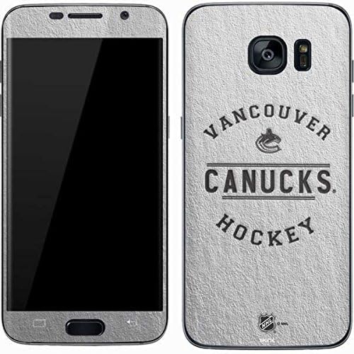 Кожата телефон Skinit Decal е Съвместим с Samsung Galaxy S7 - Официално Лицензиран текстов дизайн NHL Vancouver Canucks Черен цвят