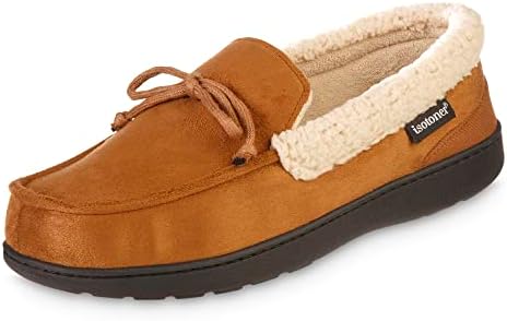 мъжки мокасини isotoner от рециклирана подобряване на пяна с памет ефект Microsuede Vincent Eco Comfort Moccasin Slippers