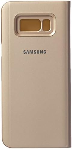 Samsung EF-ZG955CFEG, флип-надолу кутията с ясен преглед, панти калъф за Galaxy S8 +, златни