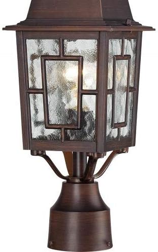 Лампа Nuvo Lighting 60/4928 Banyon One Light Post 100 W A19 Макс. Прозрачно Водно Стъкло Селски Бронзов Външен Лампа