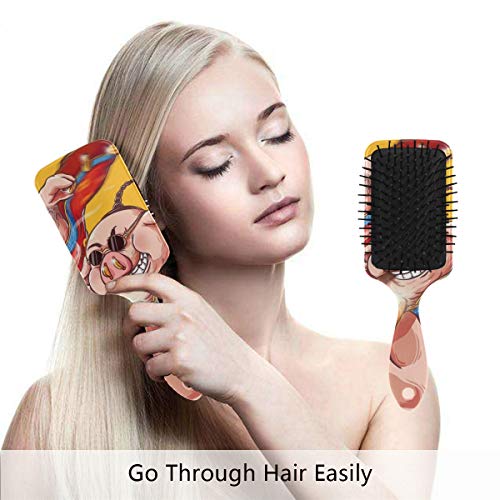 Четка за коса на въздушна възглавница Vipsk, Пластмасов Цветна Мода Прасе, Подходящ за добър масаж и Антистатични разнищване