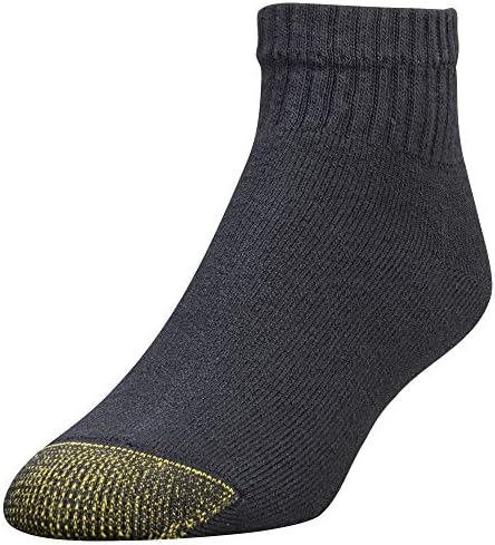 Мъжки памучни спортни чорапи със златен пет, шест опаковки (2 бр (12 чифта) 13-15 / Обувки: 12-16, ЧЕРЕН)