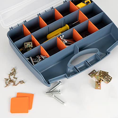 Кутия-органайзер за хардуерни продукти JANKOW с разделители, 15, офиси, Органайзер за малки детайли с панти капак, Траен
