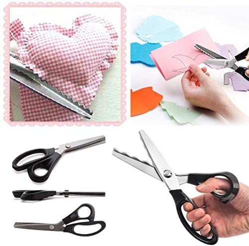 Портняжные ножици за бродерия, Професионални Ножици за шиене от неръждаема стомана с Удобна ръкохватка, Назъбени и Назъбени
