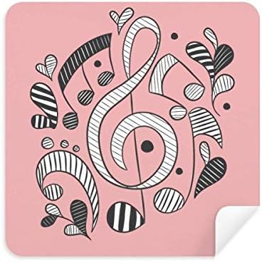 Хоризонтални Ивици Музикална Нота Розова кърпичка За Почистване на Екрана за Пречистване на Замшевой Плат 2 елемента